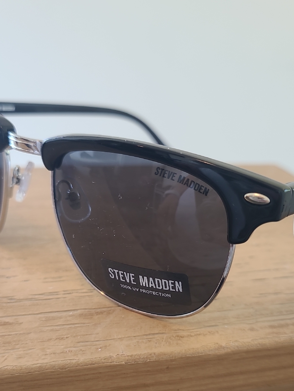 Steve Madden Black and Silver Semi-Rim Sunglasses - Picture 3 of 5